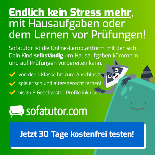 Jetzt Sofatutor 30 Tage kostenfrei testen und danach satte 60% sparen!